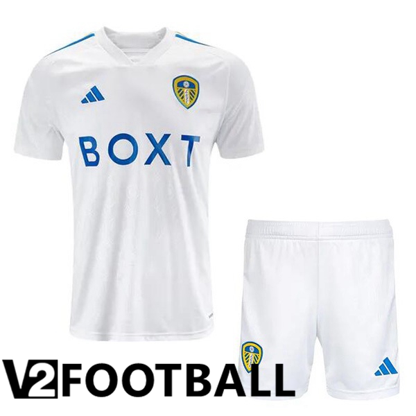 Leeds United Kids Football Shirt Home White 2023/2024