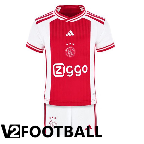 AFC Ajax Kids Football Shirt Home Red White 2023/2024