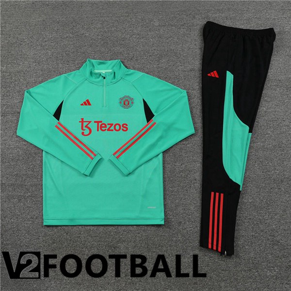 Manchester United Training Tracksuit Suit Green 2023/2024