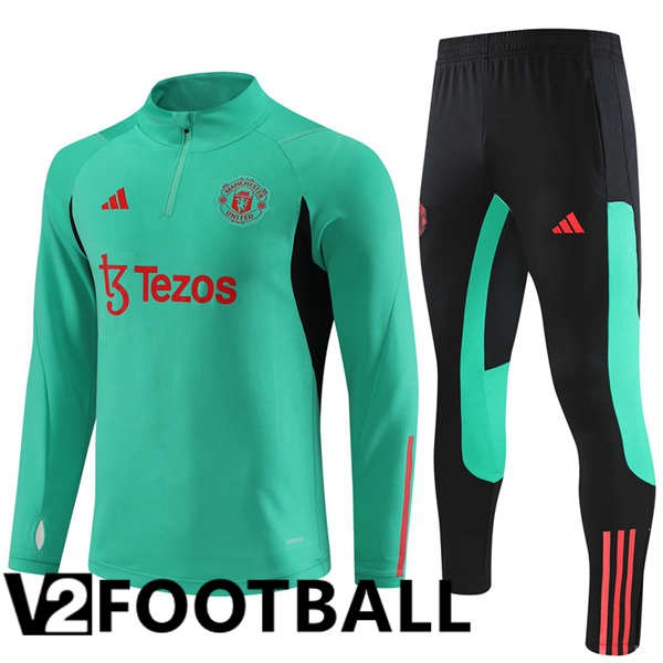 Manchester United Training Tracksuit Suit Green 2023/2024