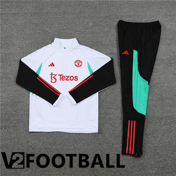 Manchester United Training Tracksuit Suit White 2023/2024