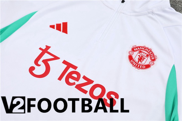 Manchester United Training Tracksuit Suit White 2023/2024