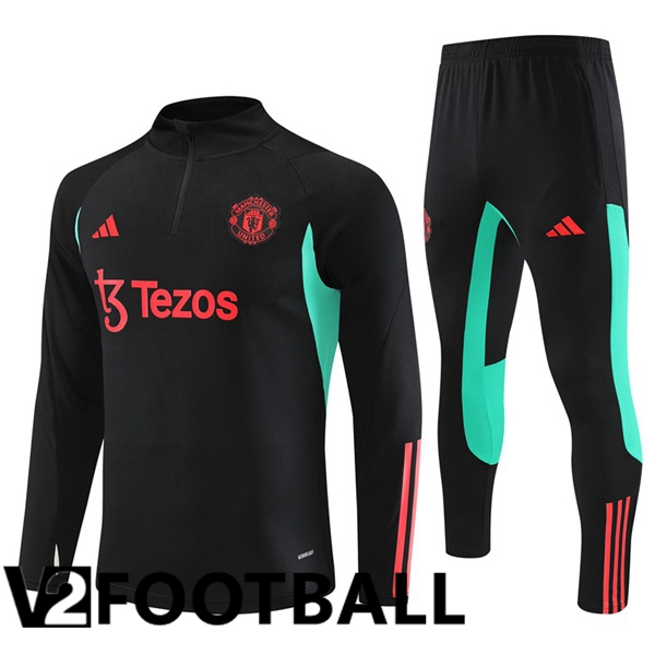 Manchester United Training Tracksuit Suit Black 2023/2024