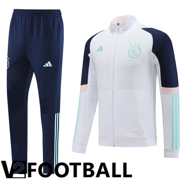 AFC Ajax Training Jacket Suit White 2023/2024