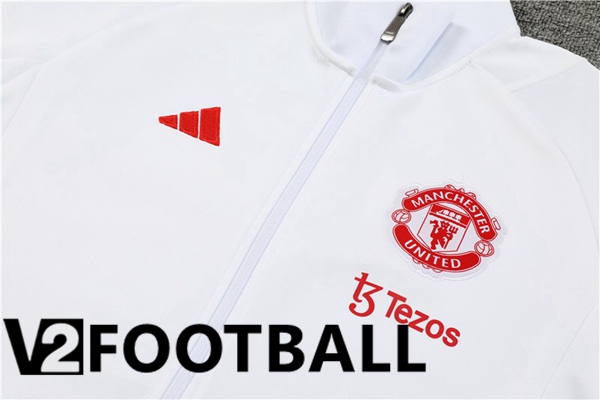 Manchester United Training Jacket Suit White 2023/2024