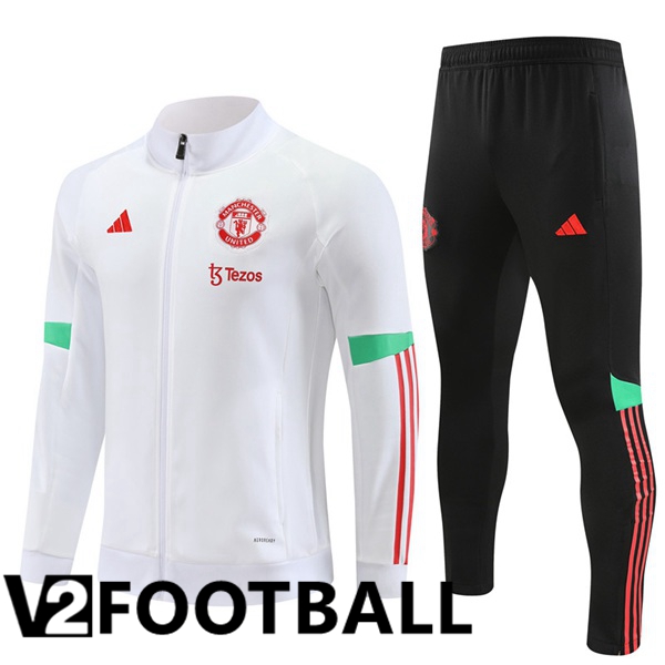 Manchester United Training Jacket Suit White 2023/2024