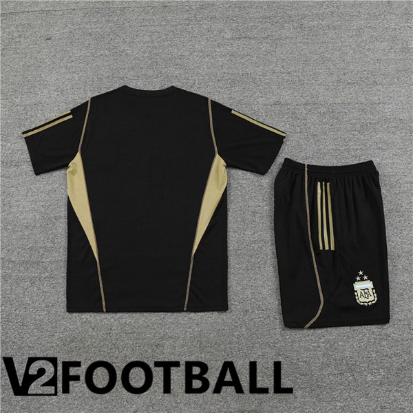 Argentina Training T Shirt + Shorts Black 2023/2024