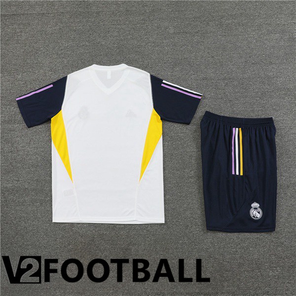 Real Madrid Training T Shirt + Shorts White 2023/2024