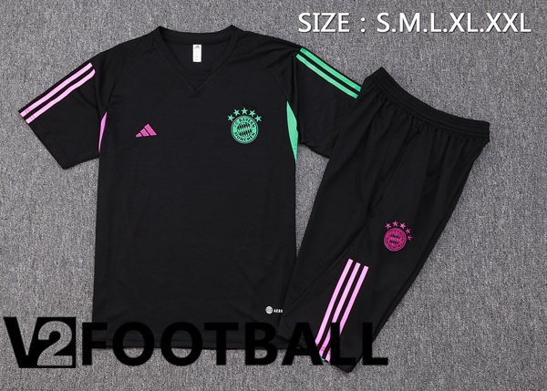 Bayern Munich Training T Shirt + Shorts Black 2023/2024