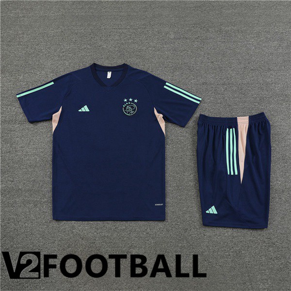 AFC Ajax Training T Shirt + Shorts Royal Bluee 2023/2024