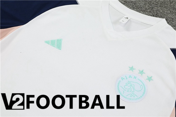 AFC Ajax Training T Shirt + Shorts White 2023/2024