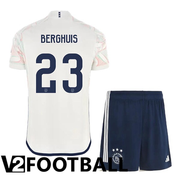 AFC Ajax (Berghuis 23) Kids Football Shirt Away White 2023/2024