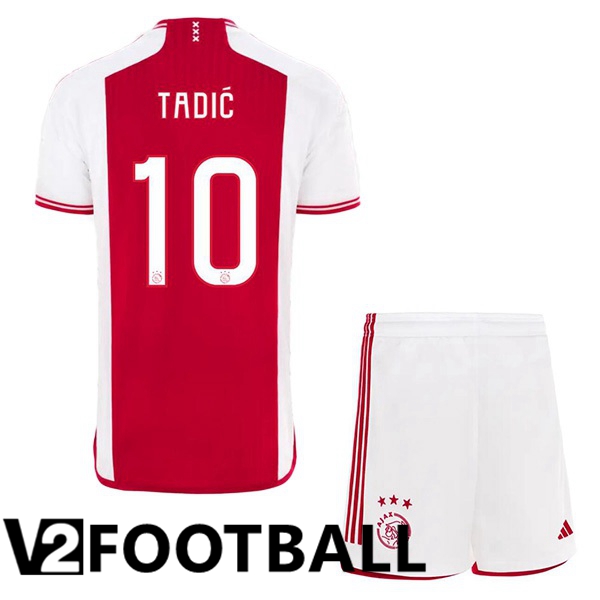 AFC Ajax (Tadić 10) Kids Football Shirt Home Red White 2023/2024