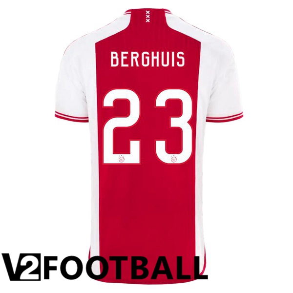 AFC Ajax (Berghuis 23) Football Shirt Home Red White 2023/2024