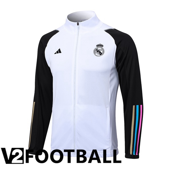 Real Madrid Training Jacket White Black 2023/2024