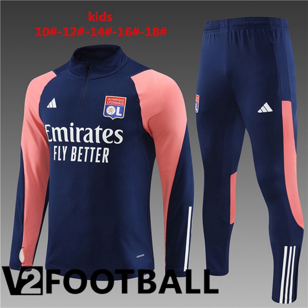 Lyon OL Kids Training Tracksuit Suit Royal Bluee 2023/2024