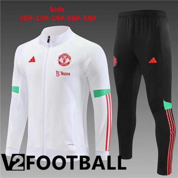 Manchester United Kids Training Jacket Suit White 2023/2024