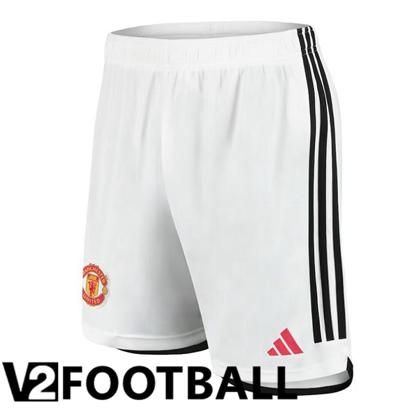 Manchester United Soccer Shorts Home White 2023/2024