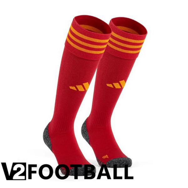 AS Roma Soccer Socks Home Red 2023/2024