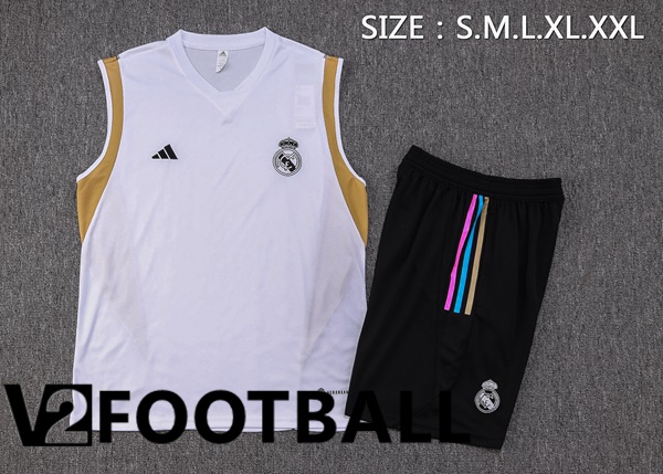 Real Madrid Soccer Vest + Shorts White 2023/2024