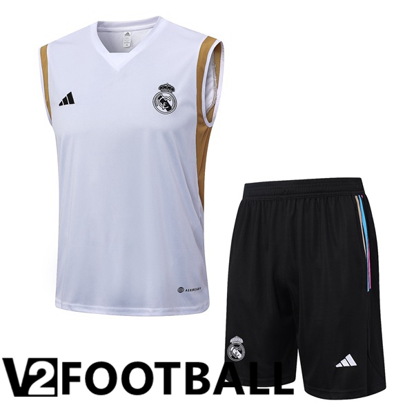 Real Madrid Soccer Vest + Shorts White 2023/2024