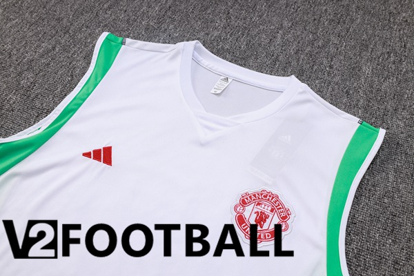 Manchester United Soccer Vest + Shorts White 2023/2024