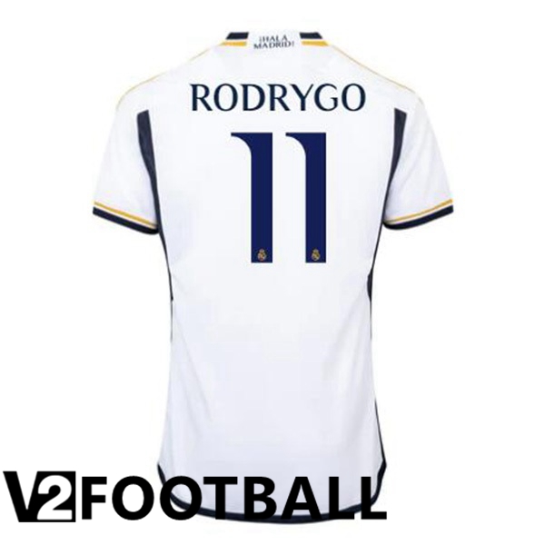 Real Madrid (Rodrygo 11) Football Shirt Home White 2023/2024