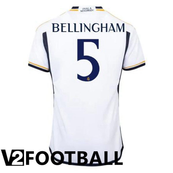 Real Madrid (Bellingham 5) Football Shirt Home White 2023/2024