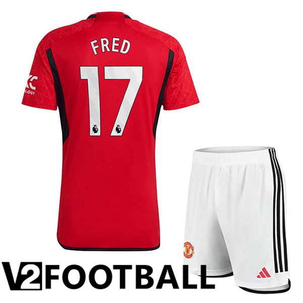Manchester United (Fred 17) Kids Football Shirt Home Red 2023/2024
