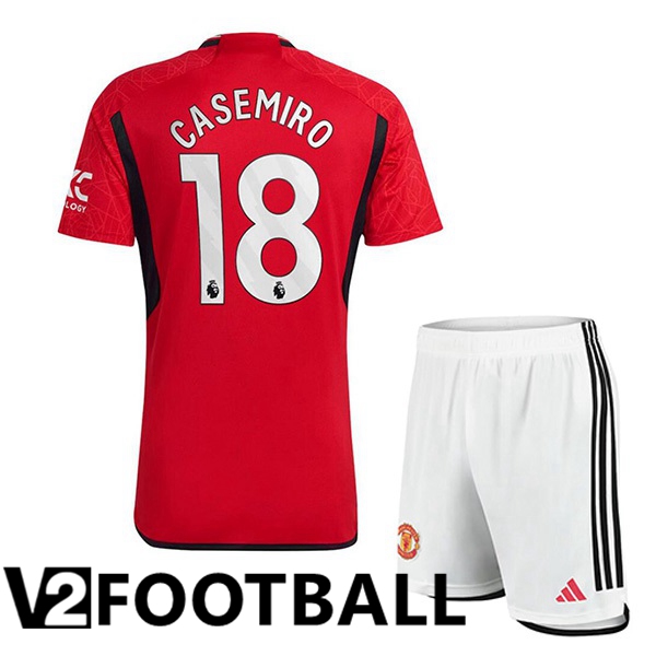 Manchester United (Casemiro 18) Kids Football Shirt Home Red 2023/2024