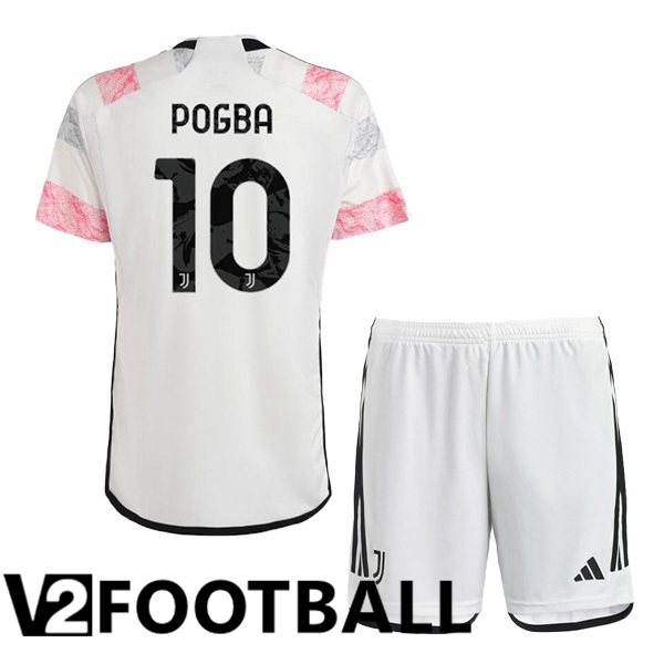 Juventus (POGBA 10) Kids Football Shirt Away White 2023/2024