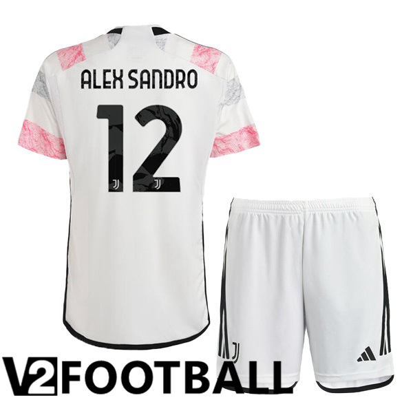 Juventus (ALEX SANDRO 12) Kids Football Shirt Away White 2023/2024