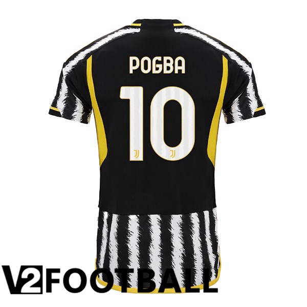 Juventus (POGBA 10) Football Shirt Home Black White 2023/2024