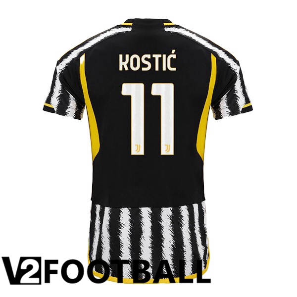 Juventus (KOSTIĆ 11) Football Shirt Home Black White 2023/2024