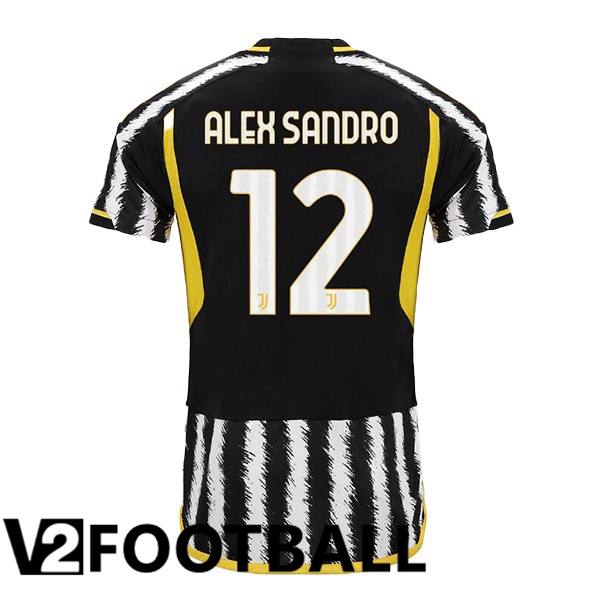 Juventus (ALEX SANDRO 12) Football Shirt Home Black White 2023/2024