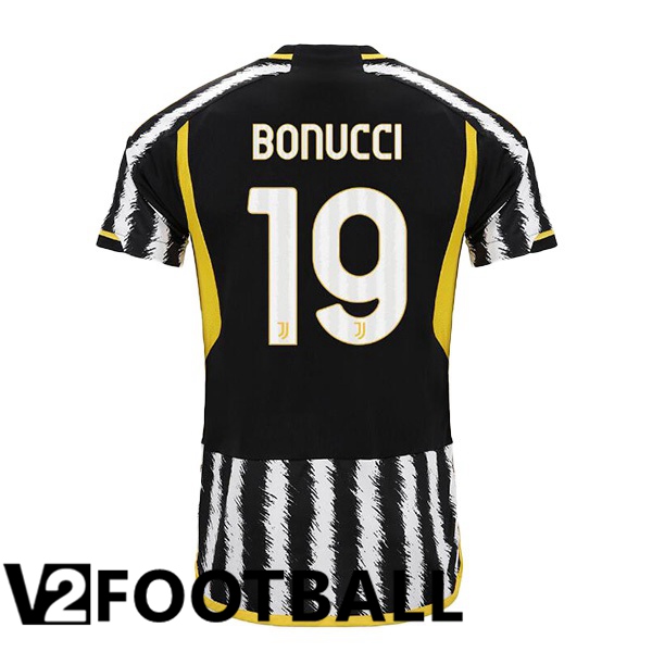 Juventus (BONUCCI 19) Football Shirt Home Black White 2023/2024