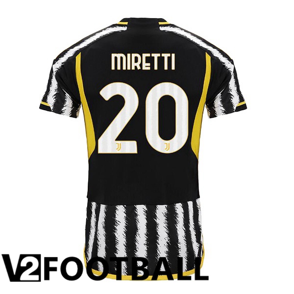 Juventus (MIRETTI 20) Football Shirt Home Black White 2023/2024