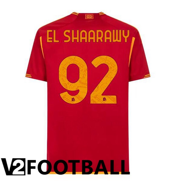 AS Roma (EL SHAARAWY 92) Football Shirt Home Red 2023/2024