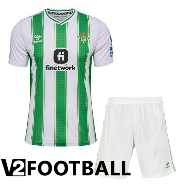 Real Betis Kids Football Shirt Home Green White 2023/2024