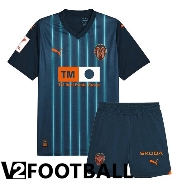 Valencia CF Kids Football Shirt Away Blue 2023/2024