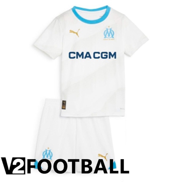 Marseille OM Kids Football Shirt Home White 2023/2024
