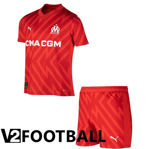 Marseille OM Kids Football Shirt Goalkeeper Red 2023/2024