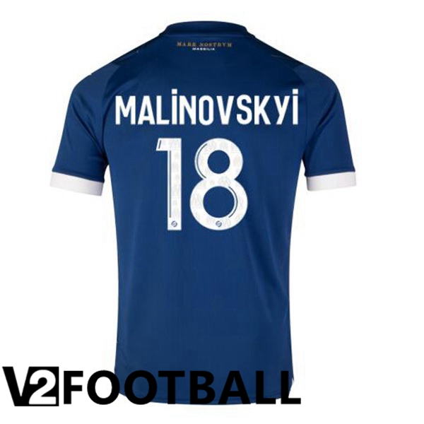Marseille OM (MALINOVSKYI 18) Football Shirt Away Blue 2023/2024