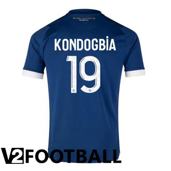 Marseille OM (KONDOGBIA 19) Football Shirt Away Blue 2023/2024