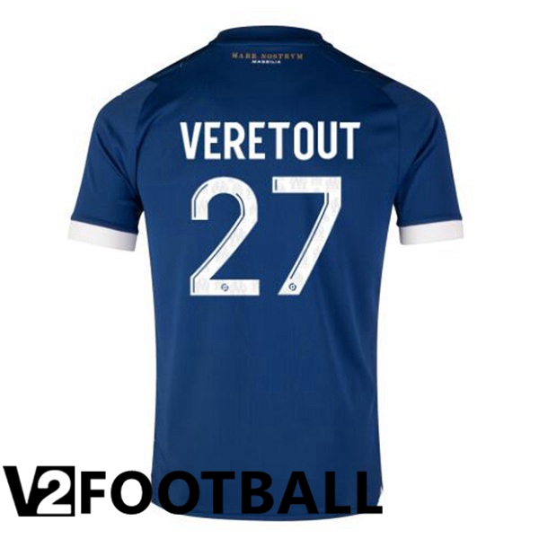 Marseille OM (VERETOUT 27) Football Shirt Away Blue 2023/2024