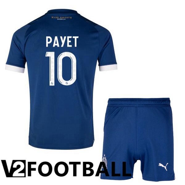 Marseille OM (PAYET 10) Kids Football Shirt Away Blue 2023/2024