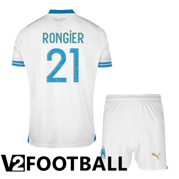 Marseille OM (RONGIER 21) Kids Football Shirt Home White 2023/2024