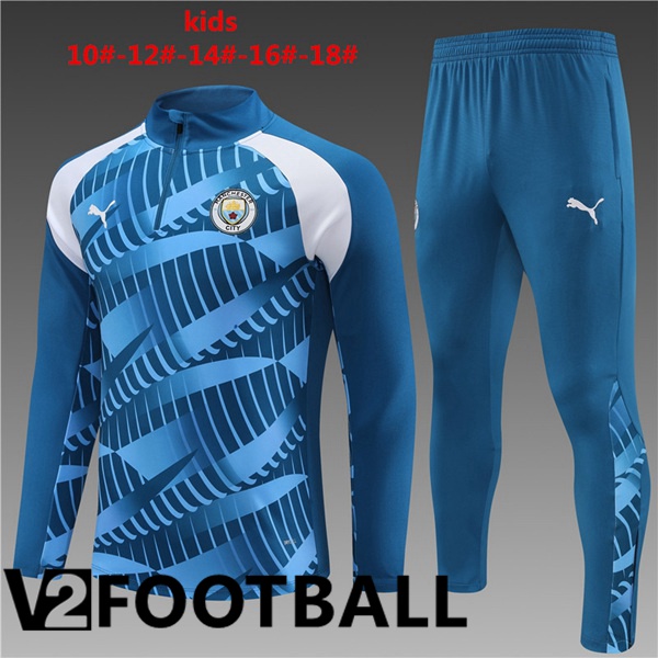 Manchester City Kids Training Tracksuit Suit Blue 2023/2024