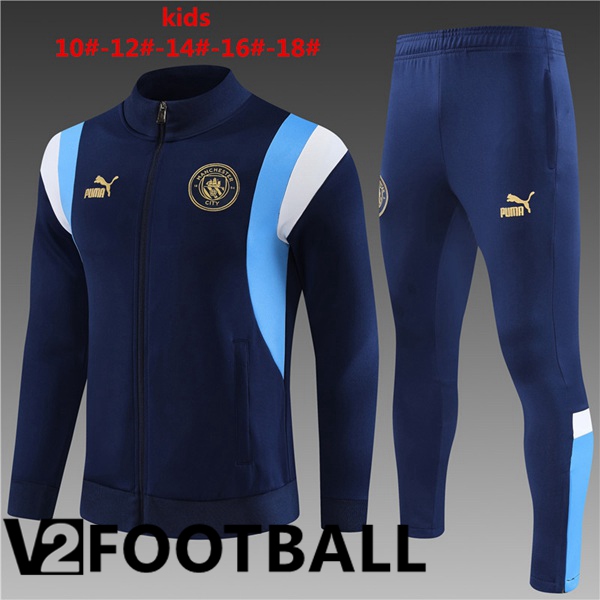 Manchester City Kids Training Jacket Suit Royal Bluee 2023/2024
