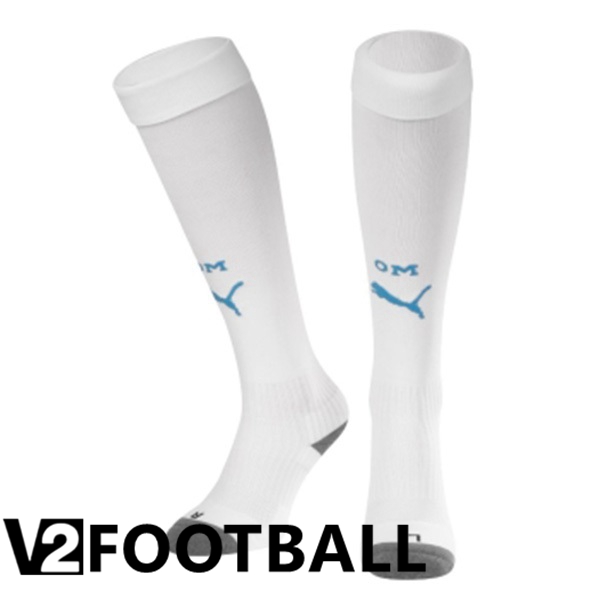 Marseille OM Soccer Socks Home White 2023/2024